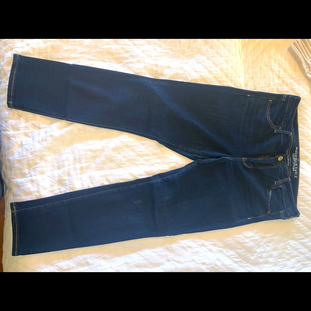 AE Dark wash super stretch jegging